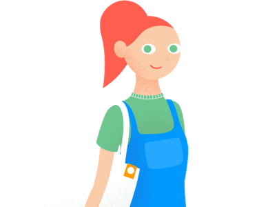 Un avatar di una persona che tiene una goodbag mentre fa shopping